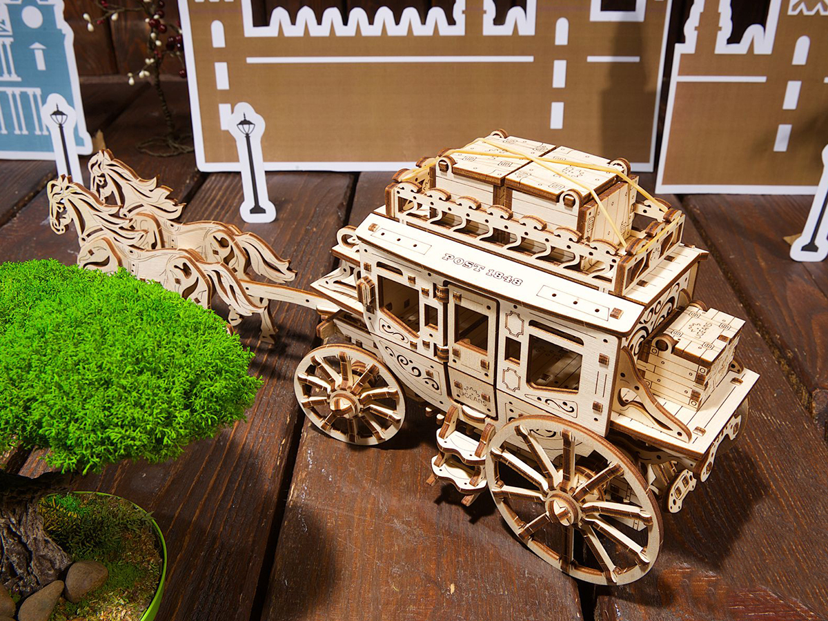 Купить 3D-пазл UGears Почтовый дилижанс (Stagecoach) недорого в ...